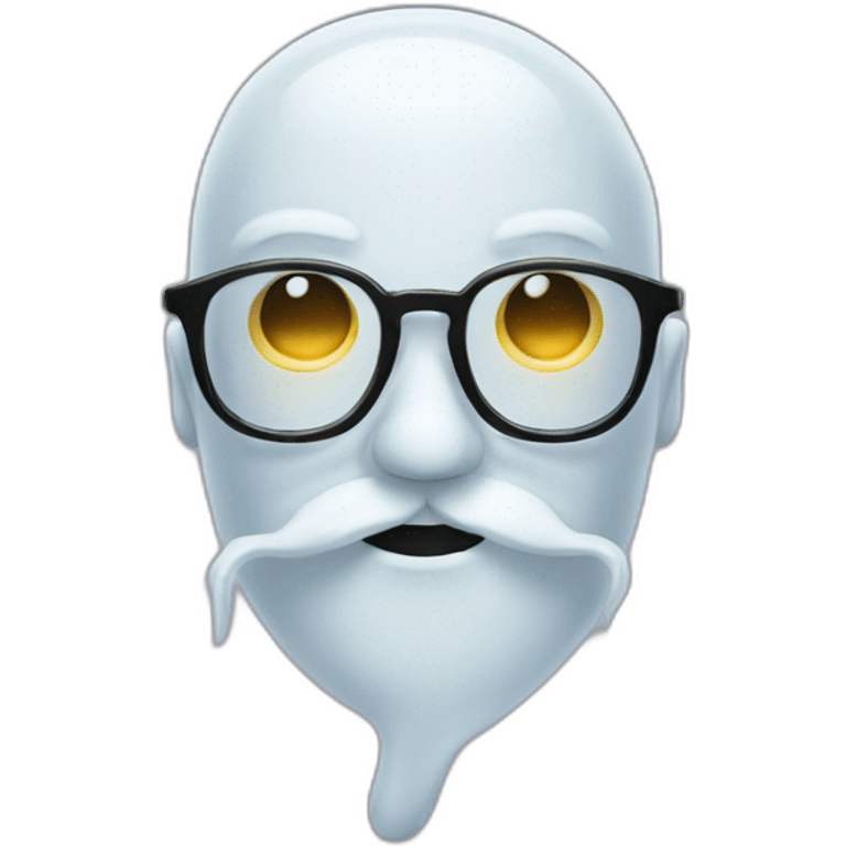 glasses and mustache man ghost emoji