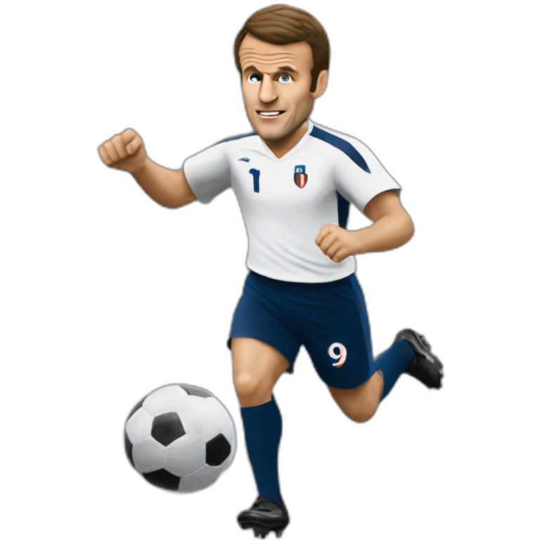 Emmanuel Macron play football emoji