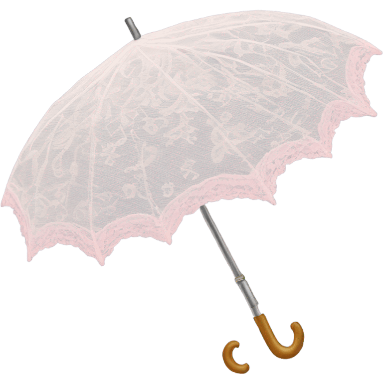 white lace and light pink umbrella emoji