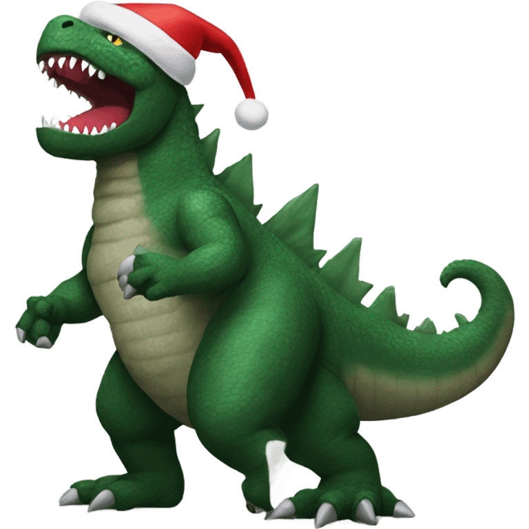 Christmas Godzilla emoji