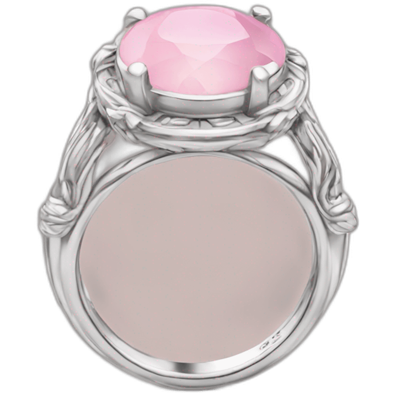 silver ring with pastel pink stone emoji