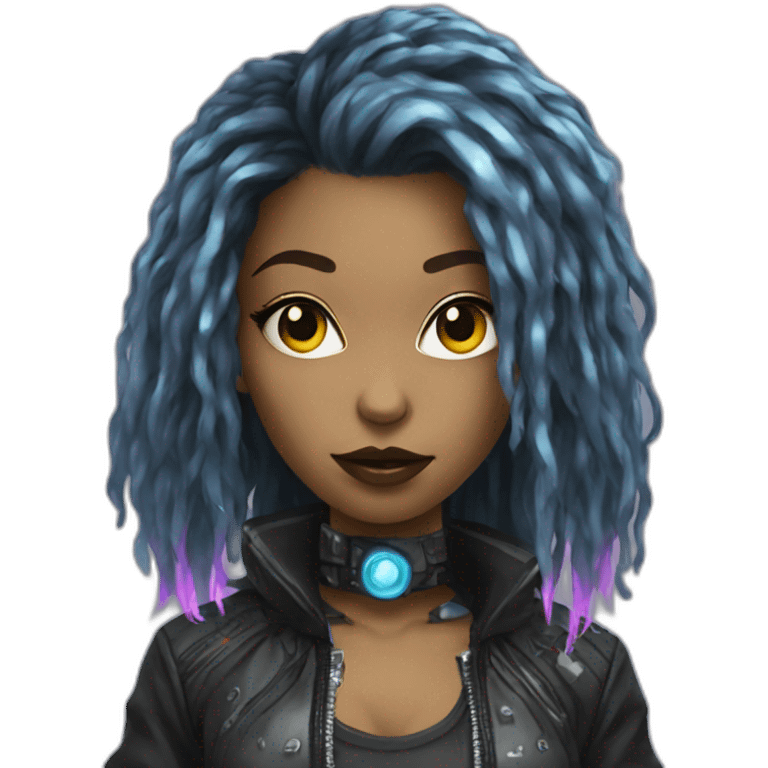 Disco cyberpunk girl emoji