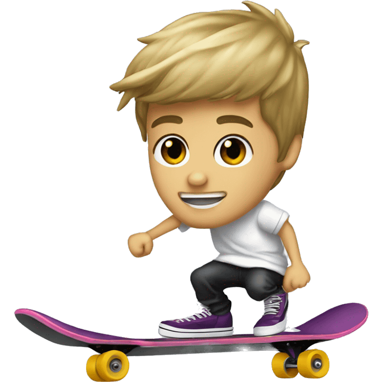 2008 justin bieber on a skateboard emoji