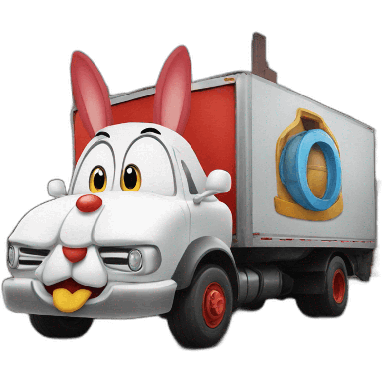 roger rabbit sur un camion emoji