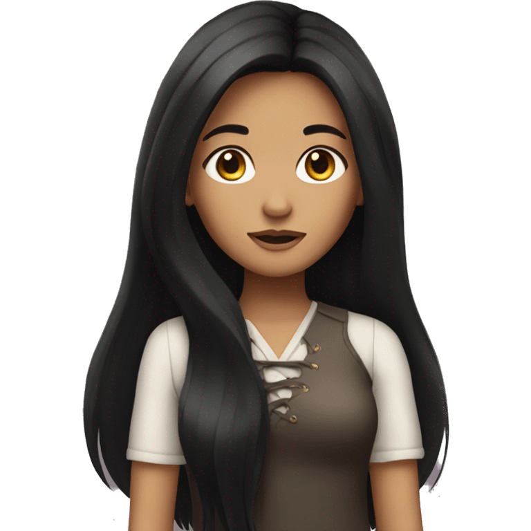 girl with long black hair emoji