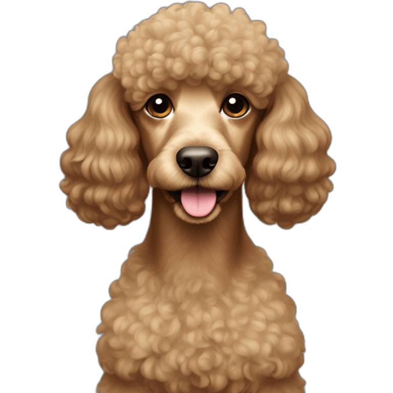 Poodle y mujer pelo largo castaño emoji