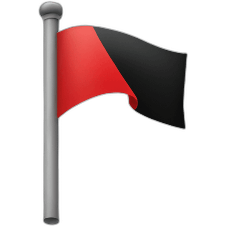 a flag in which the top is red and the bottom is black emoji