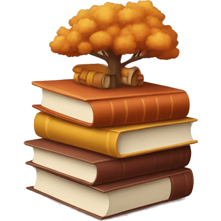 Stack of books in autumnal tones emoji