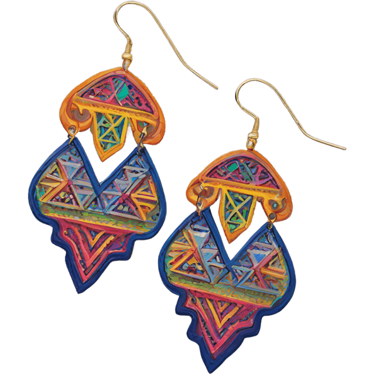 colorful weird earrings emoji