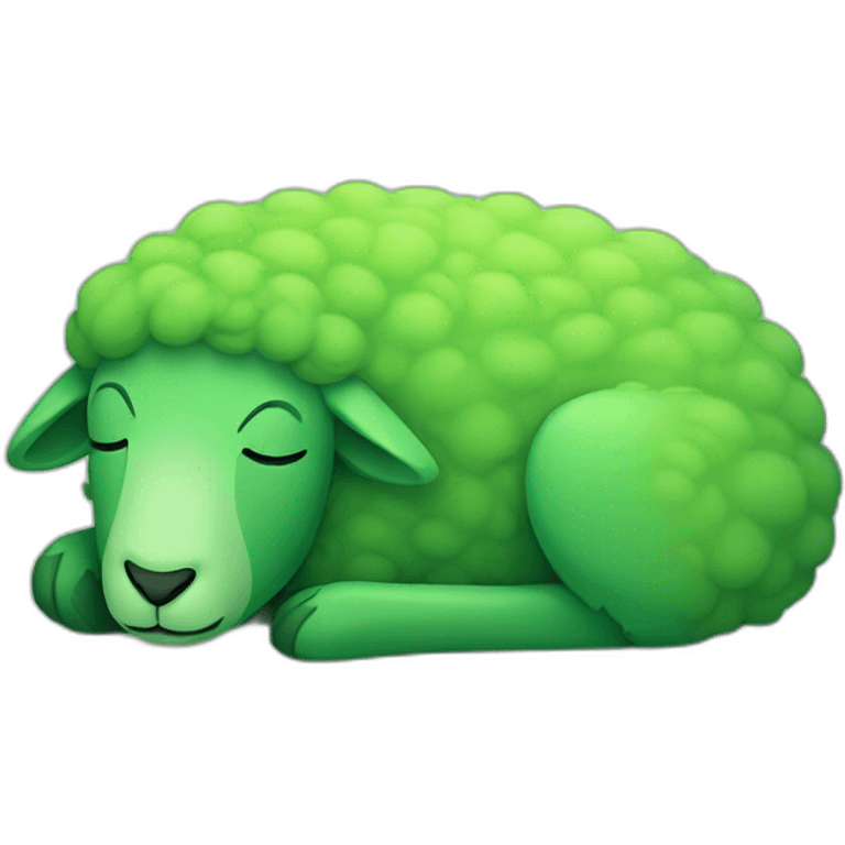 green sheep sleeping emoji