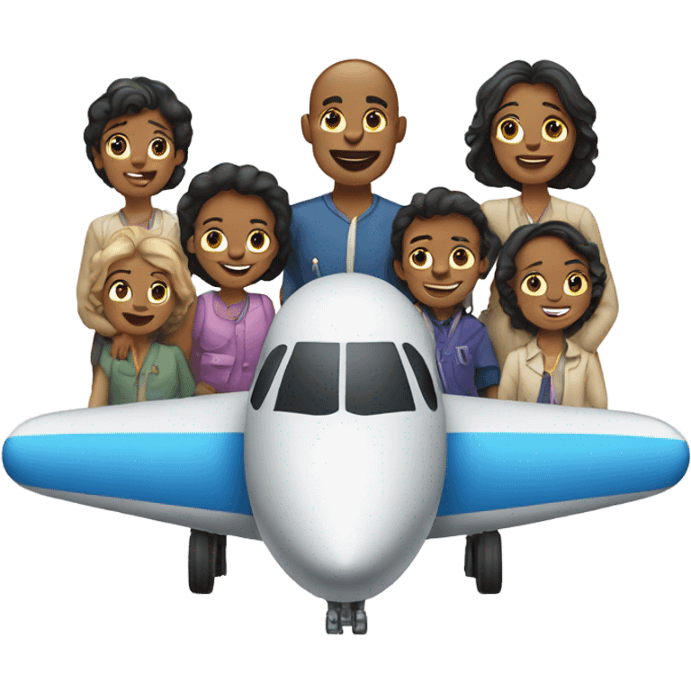 Family of 8 airplane emoji