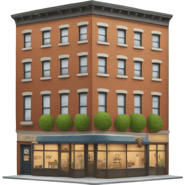 NYC style apartment with shop on the bottom  emoji