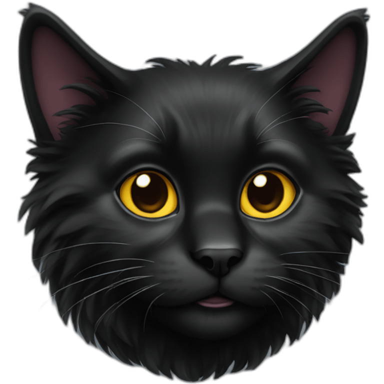 Fluffy black cat emoji