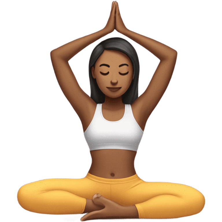 Chica haciendo yoga emoji