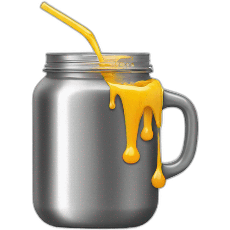 juice pours from a saucepan into a jar emoji