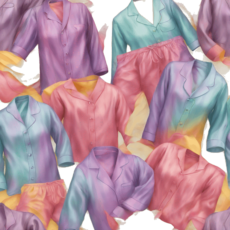 Silk pajamas colorful emoji