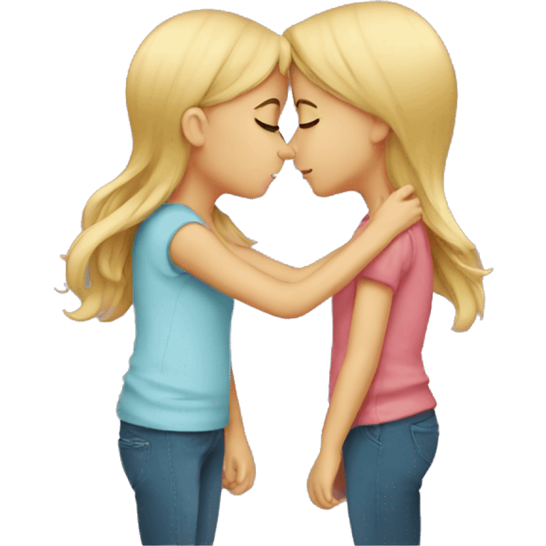 Two girls kissing  emoji