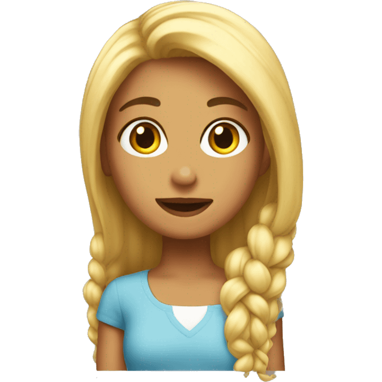 Una chica pelo emoji