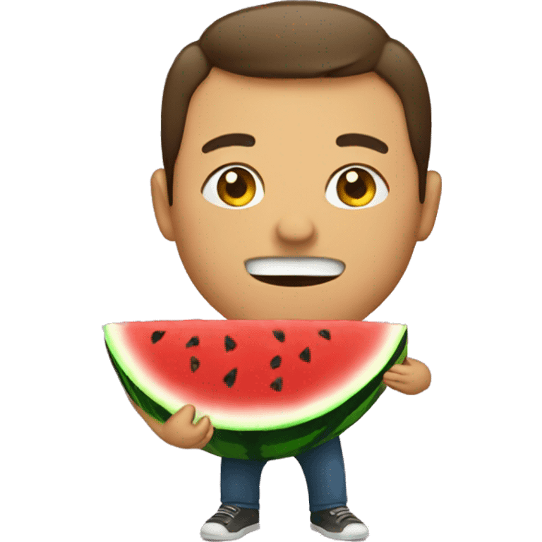 man eating watermelon emoji