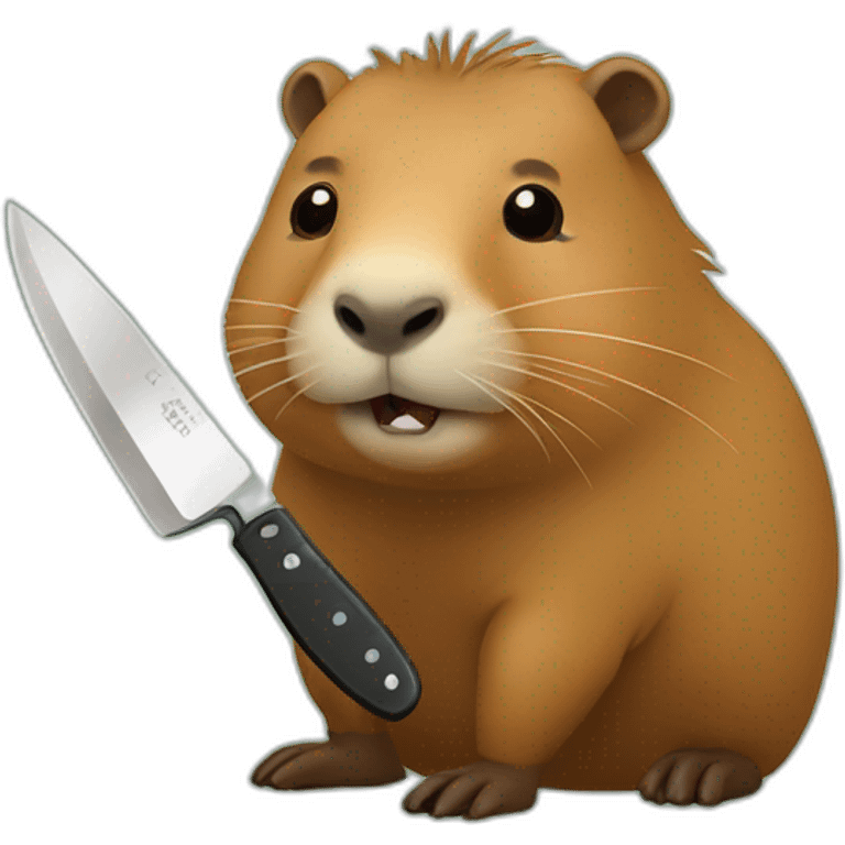 Capybara avec un couteau emoji