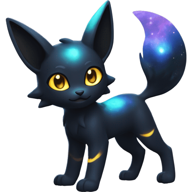 Shiny Nebula Galaxy Umbreon-Litten full body emoji