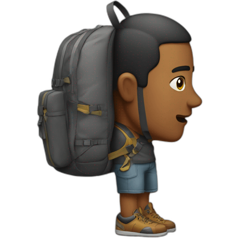 a men get hurt by a backpack emoji