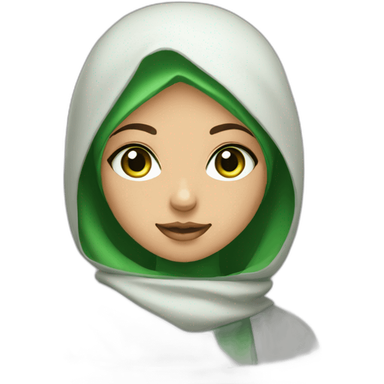 gamer girl with hijab console green eyes emoji