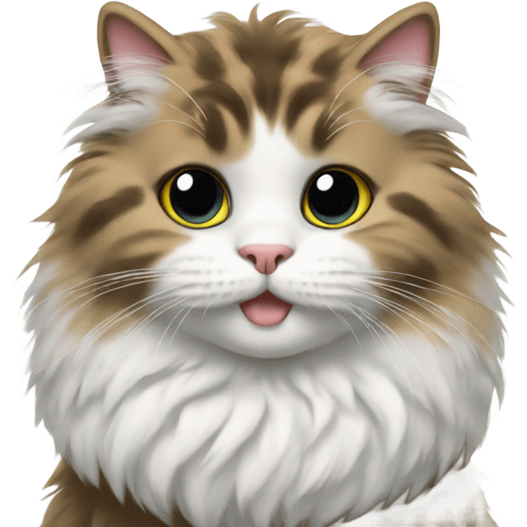 Cat black white fluffy emoji