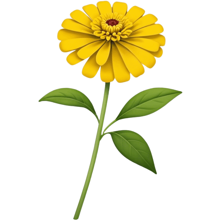 single Yellow Zinnia, straight stem emoji