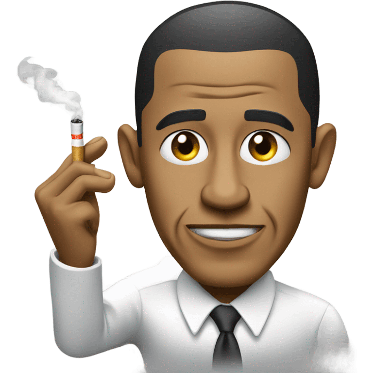 Obama holding a cig emoji