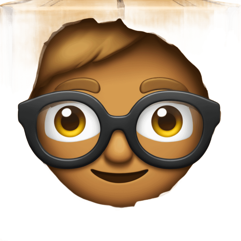 caja inteligente con lentes arriba de un corazon gigante emoji