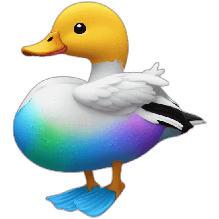 Un canard arc-en-ciel emoji