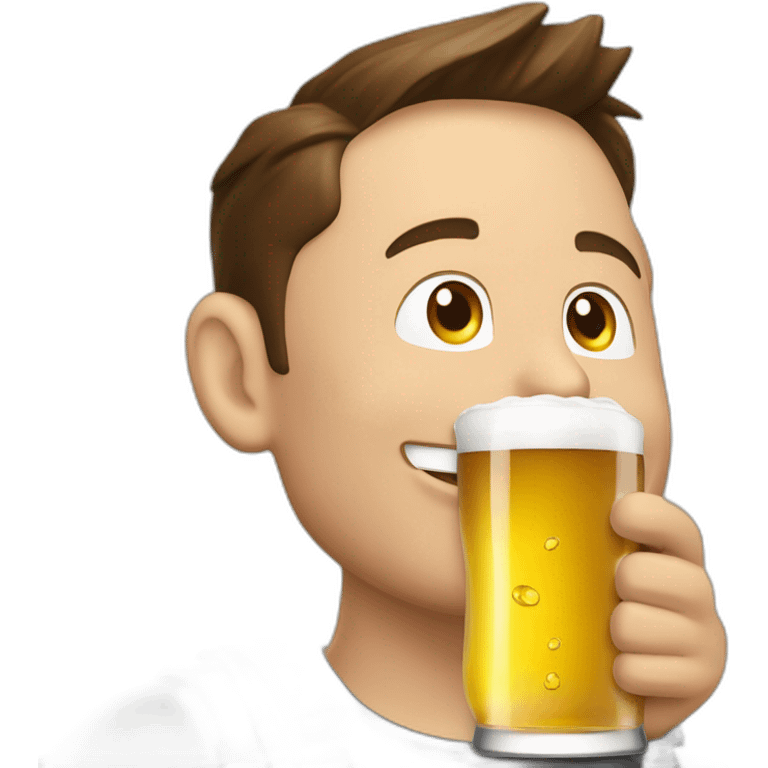 Elon Musk qui boit une bière  emoji