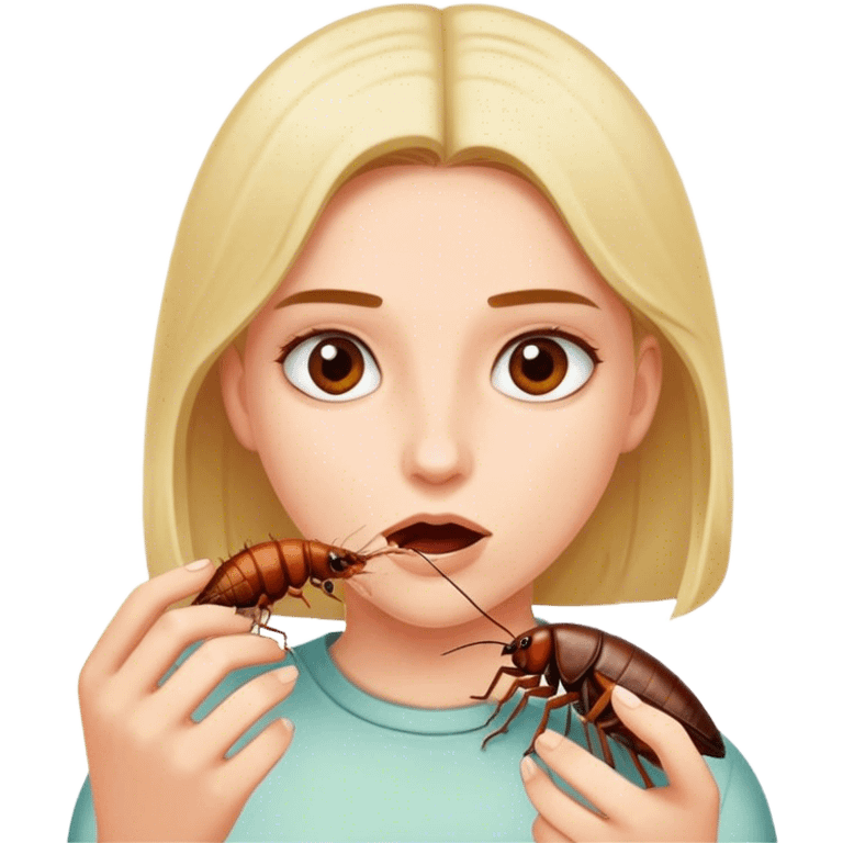  Girl eating cockroach كوكوتاما  emoji