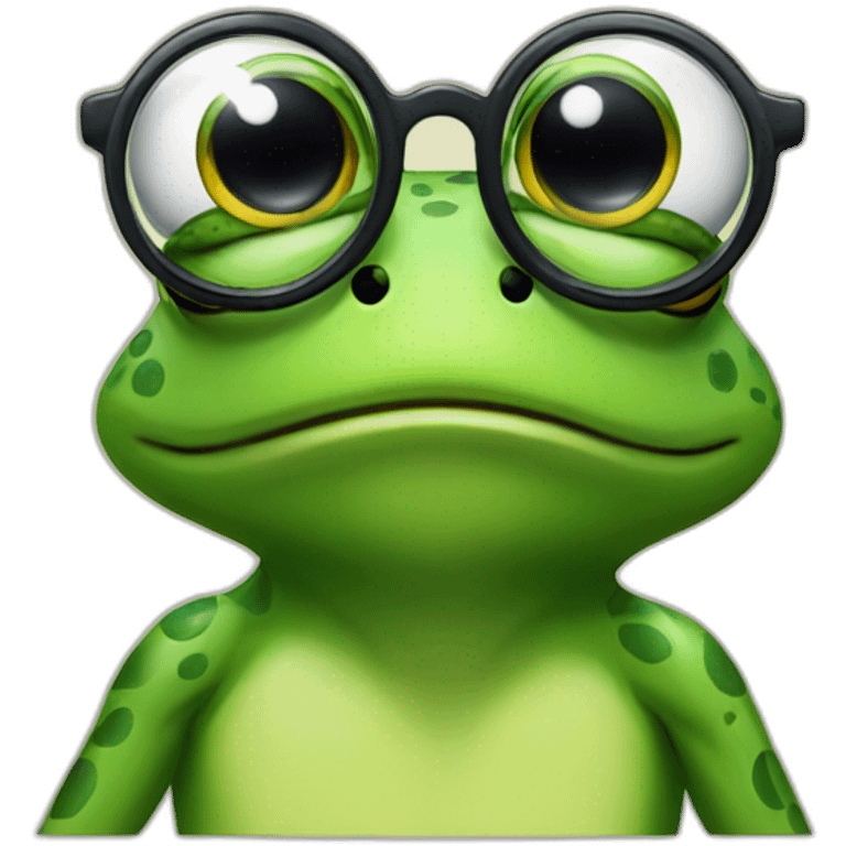 Frog with glasses emoji