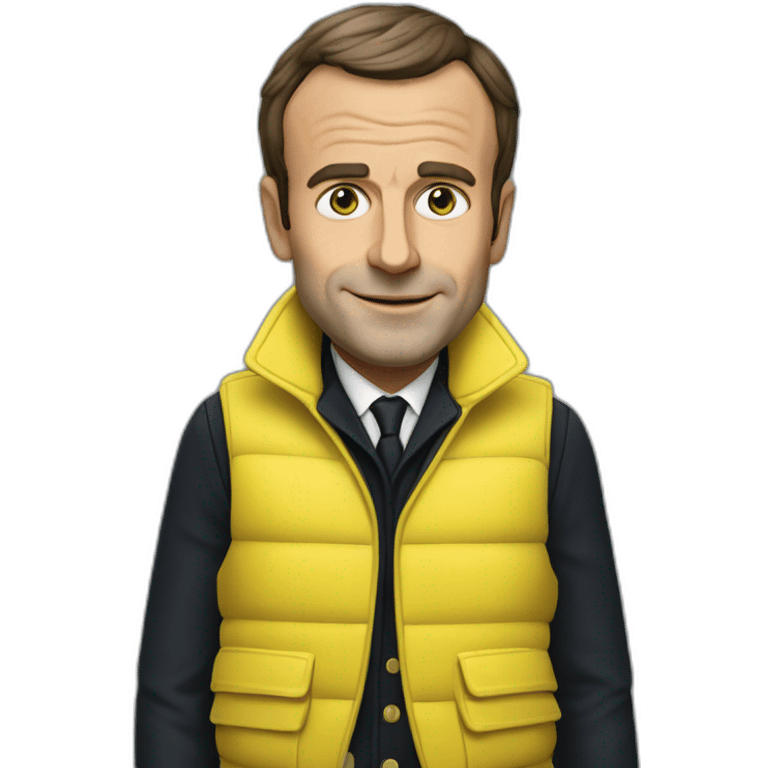 Emanuel Macron en gilet jaune emoji