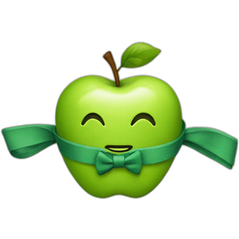 apple with tie emoji