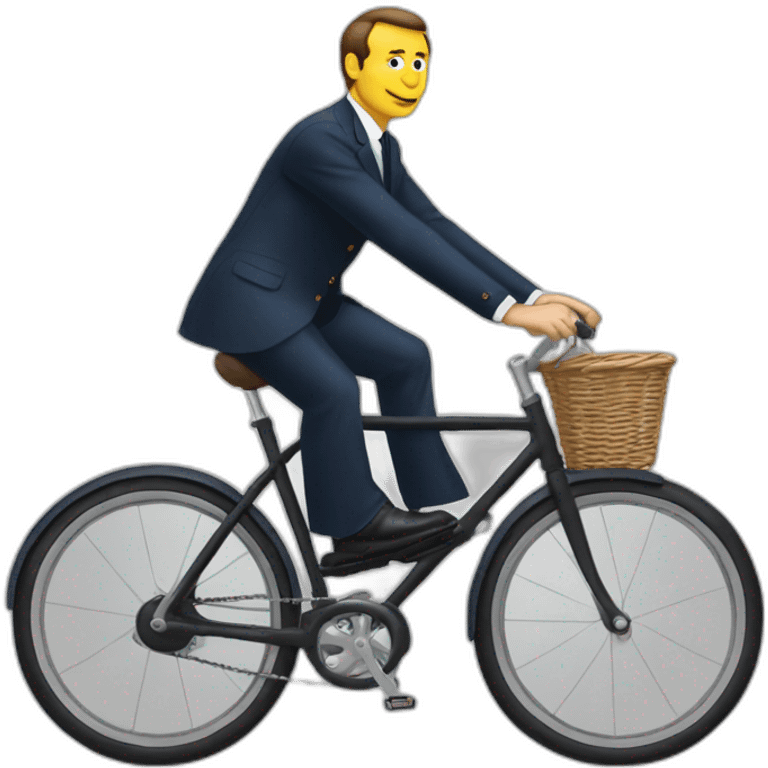 Macron sur un vélo emoji