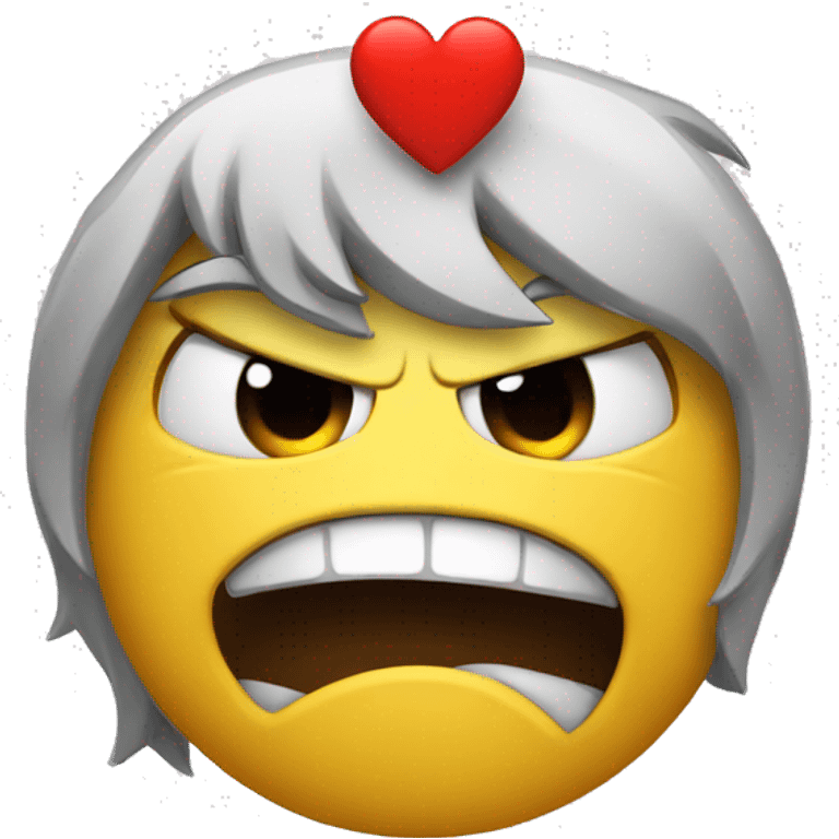 angry face with hearts emoji