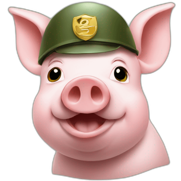 pig in green military helmet with "Z" on it emoji