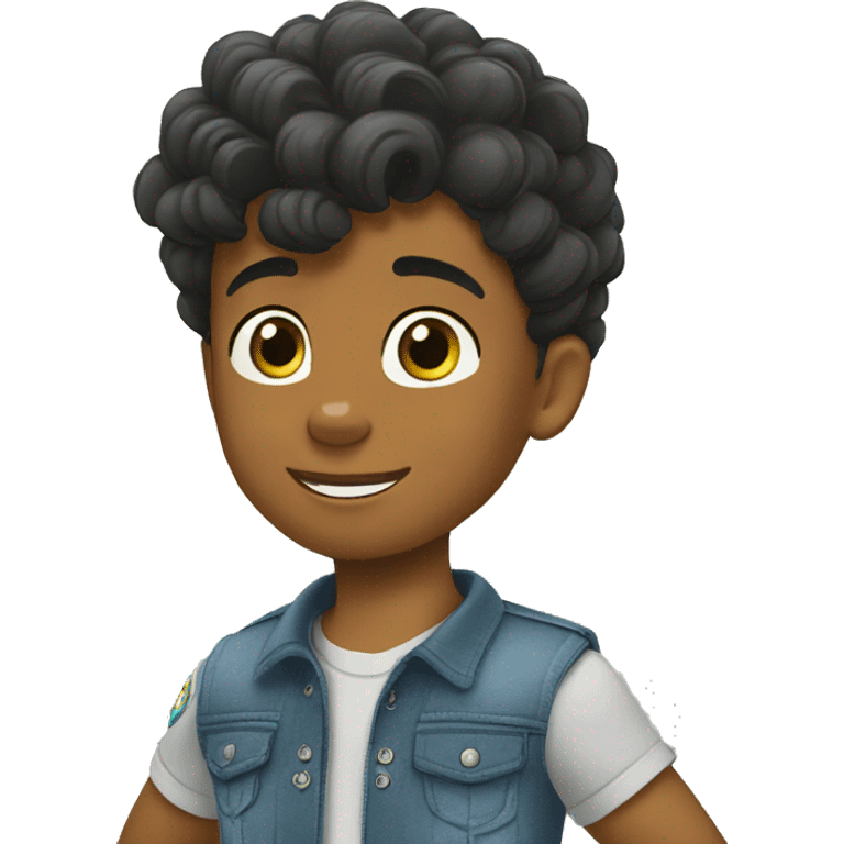  young black boy short haircut paw patrol emoji