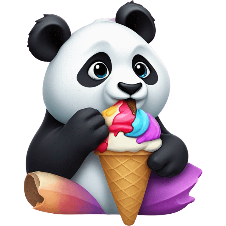 Panda eating ice cream emoji