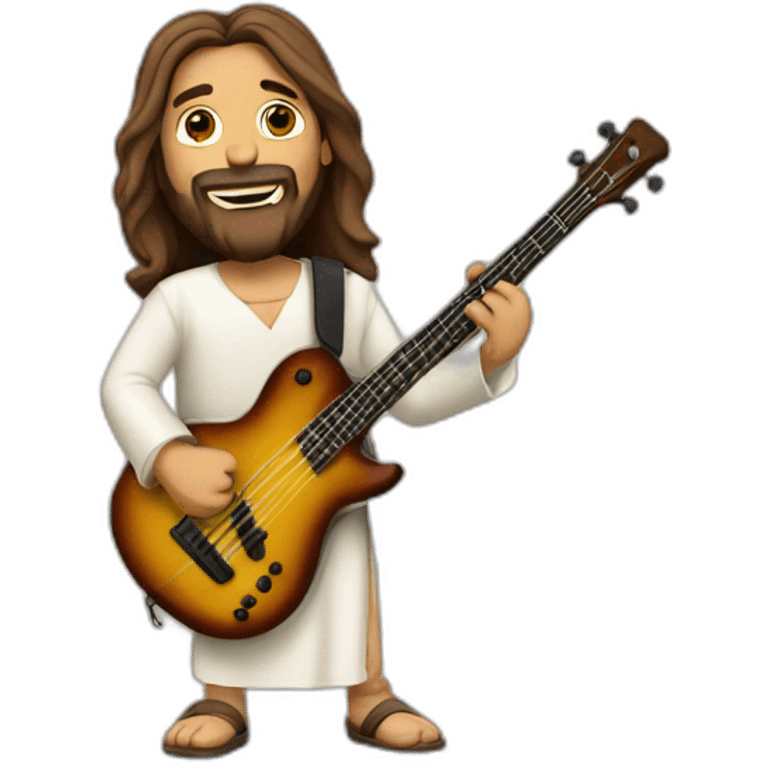 Jesus playing basse guitar emoji