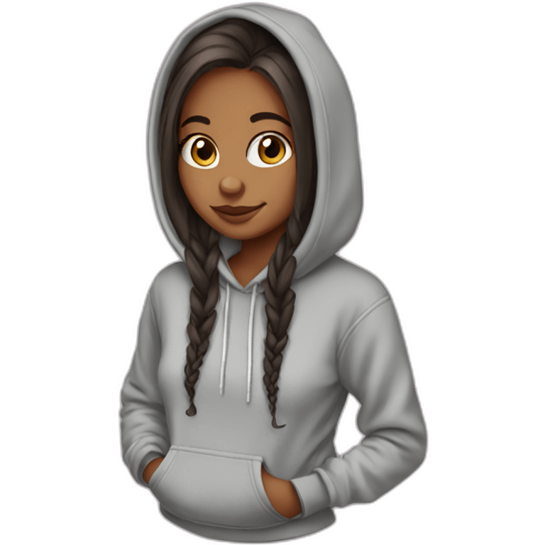 marron hair girl hoodie emoji