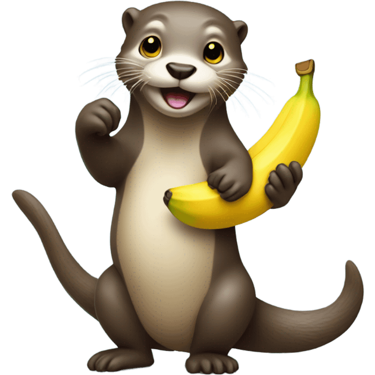 an otter holding a banana emoji