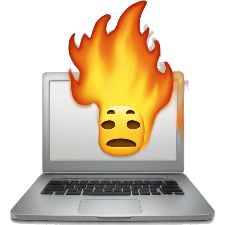 laptop on fire emoji