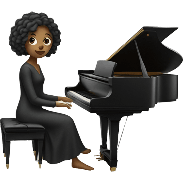 Woman sitting in the piano emoji