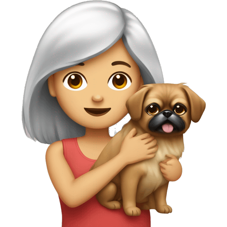 Women with Pekingese emoji