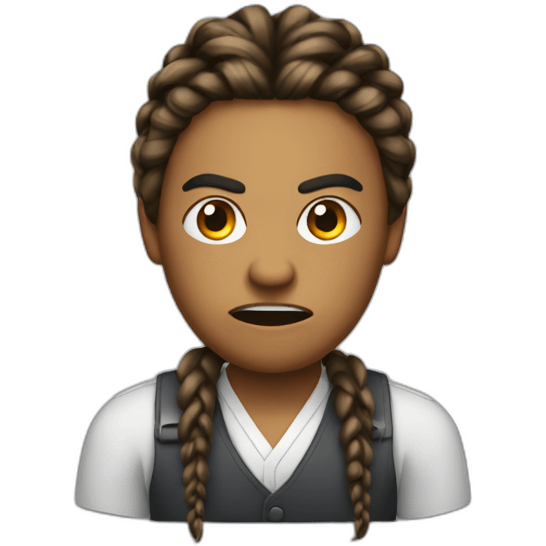 angry colleague with braids emoji