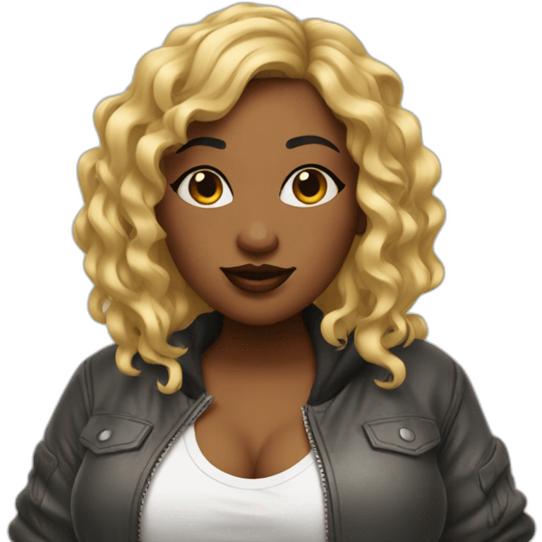 Curvy hip hop girl emoji